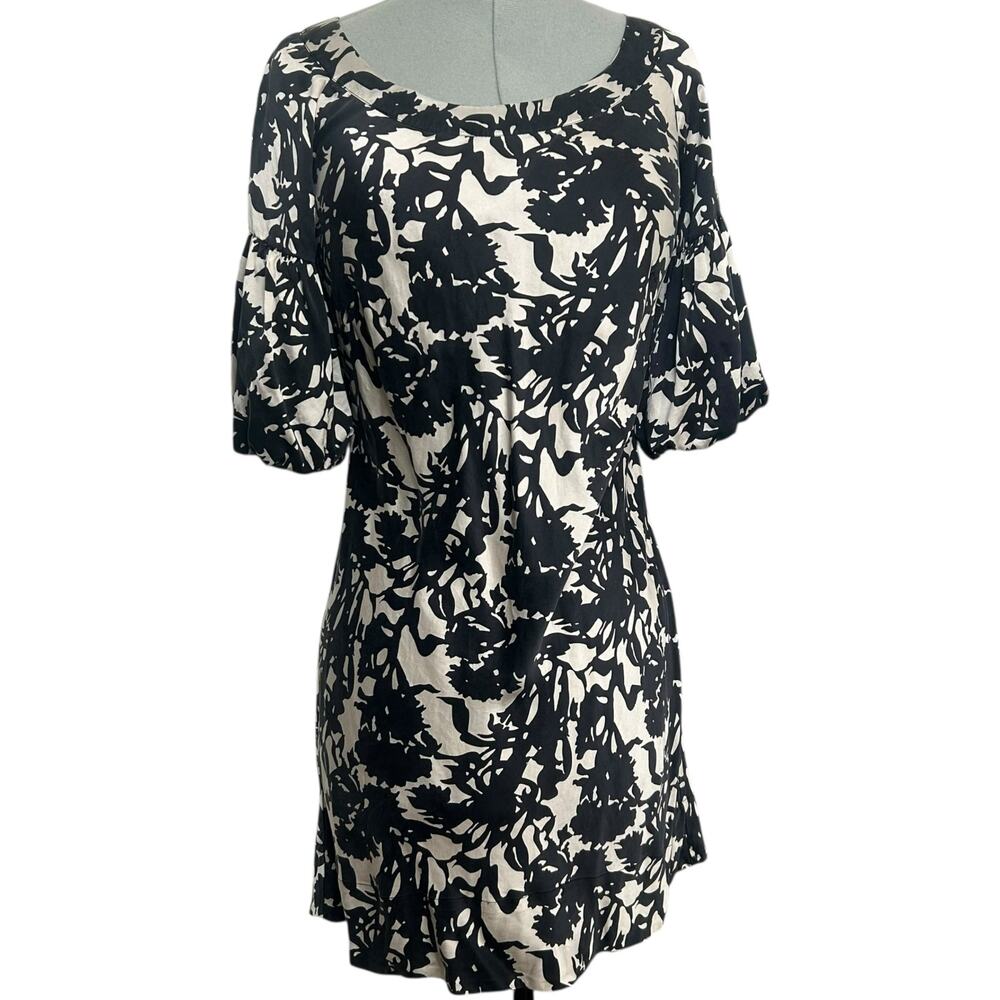 100% Silk Navy and Cream Patterned Studio M Dress